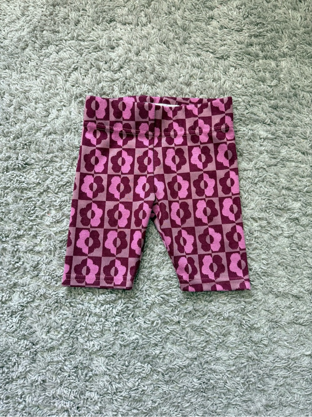 Cotton On Kids Pink and Burgundy Floral Knit Shorts